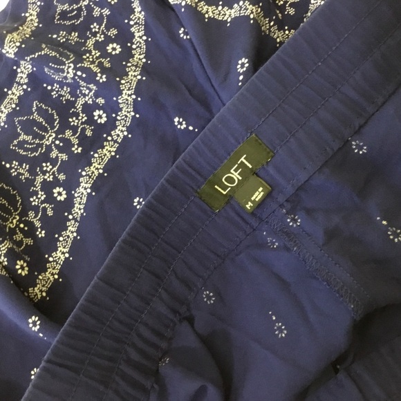 Loft Rayon Drawstring Shorts Pull On Blue Size M - Picture 3 of 4